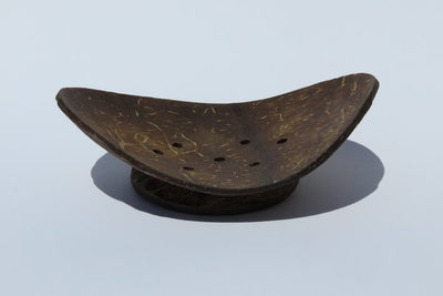 Porte-savon ovale artisanal en noix de coco