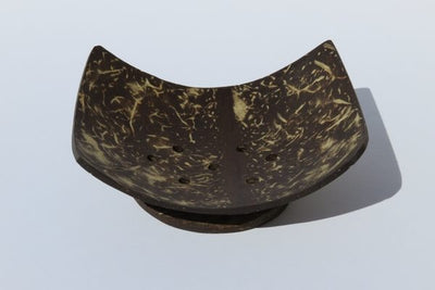 Porte-savon rectangulaire artisanal en noix de coco